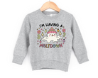 I'm having a meltdown funny winter snowman sweatshirt for toddlers and kids.