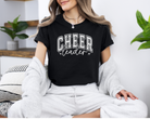 varsity college text cheerleader shirt in black.