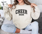 Cheer mom sweatshirt college text outline design