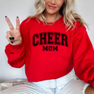 Cheer mom sweatshirt college text outline design