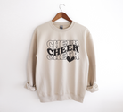 Sand Cheer sweatshirt in in a wavy stacked text with a heart.