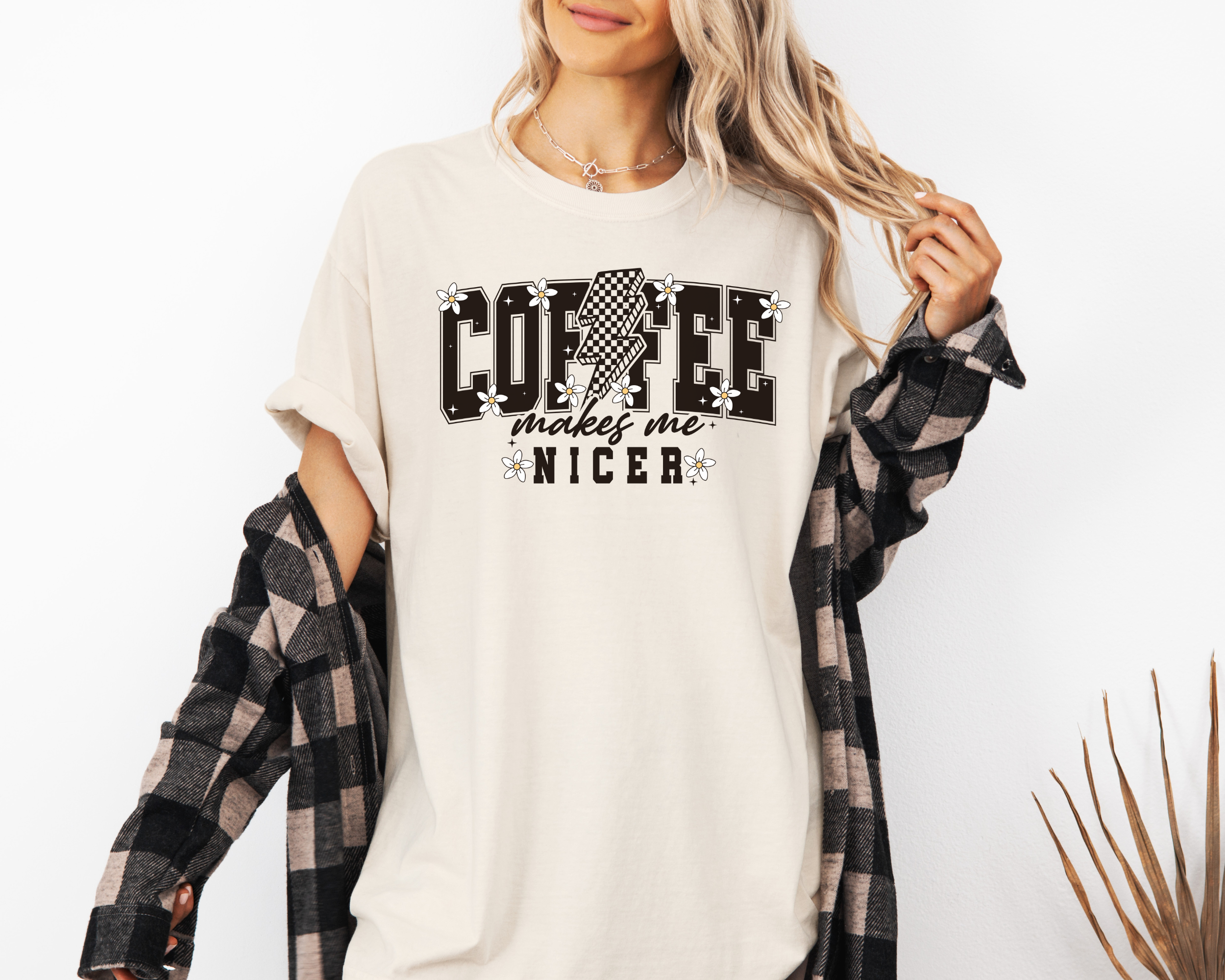 coffee makes me nicer tshirt.  Funny coffee shirt.