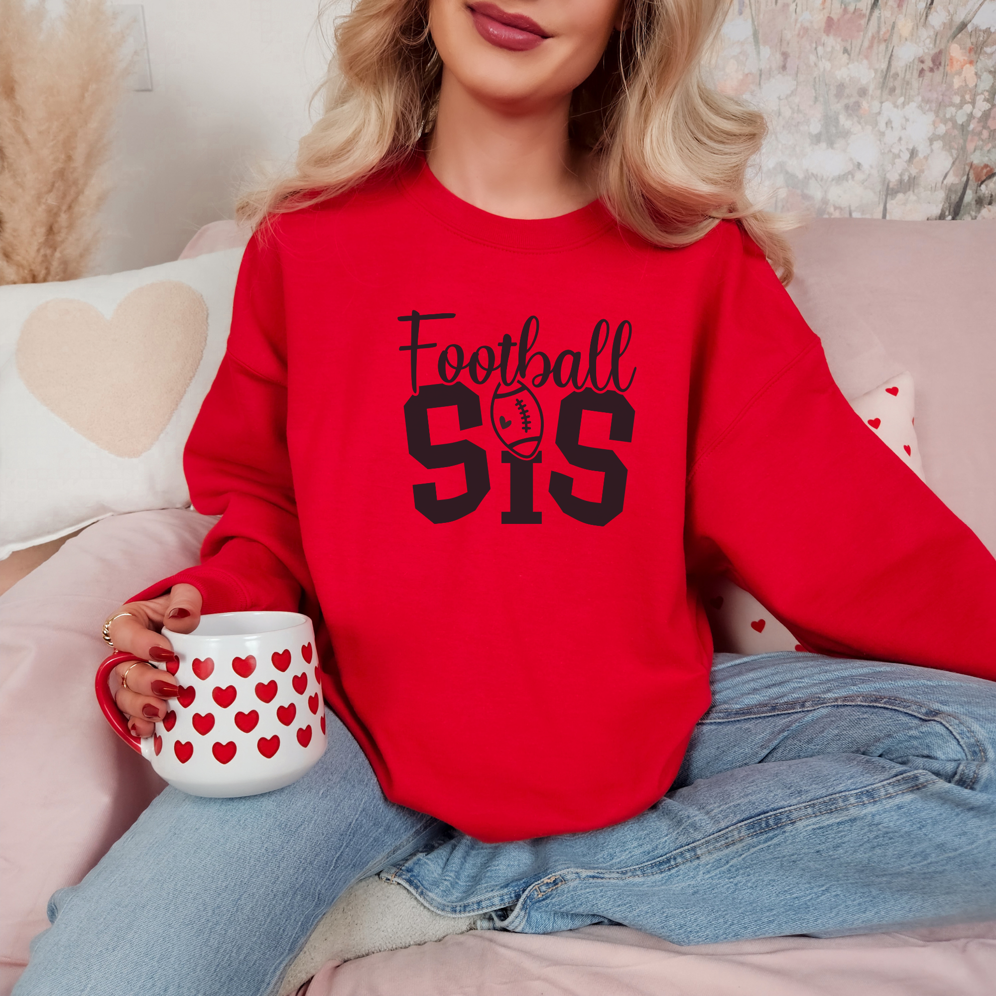 football sister sweatshirt in red