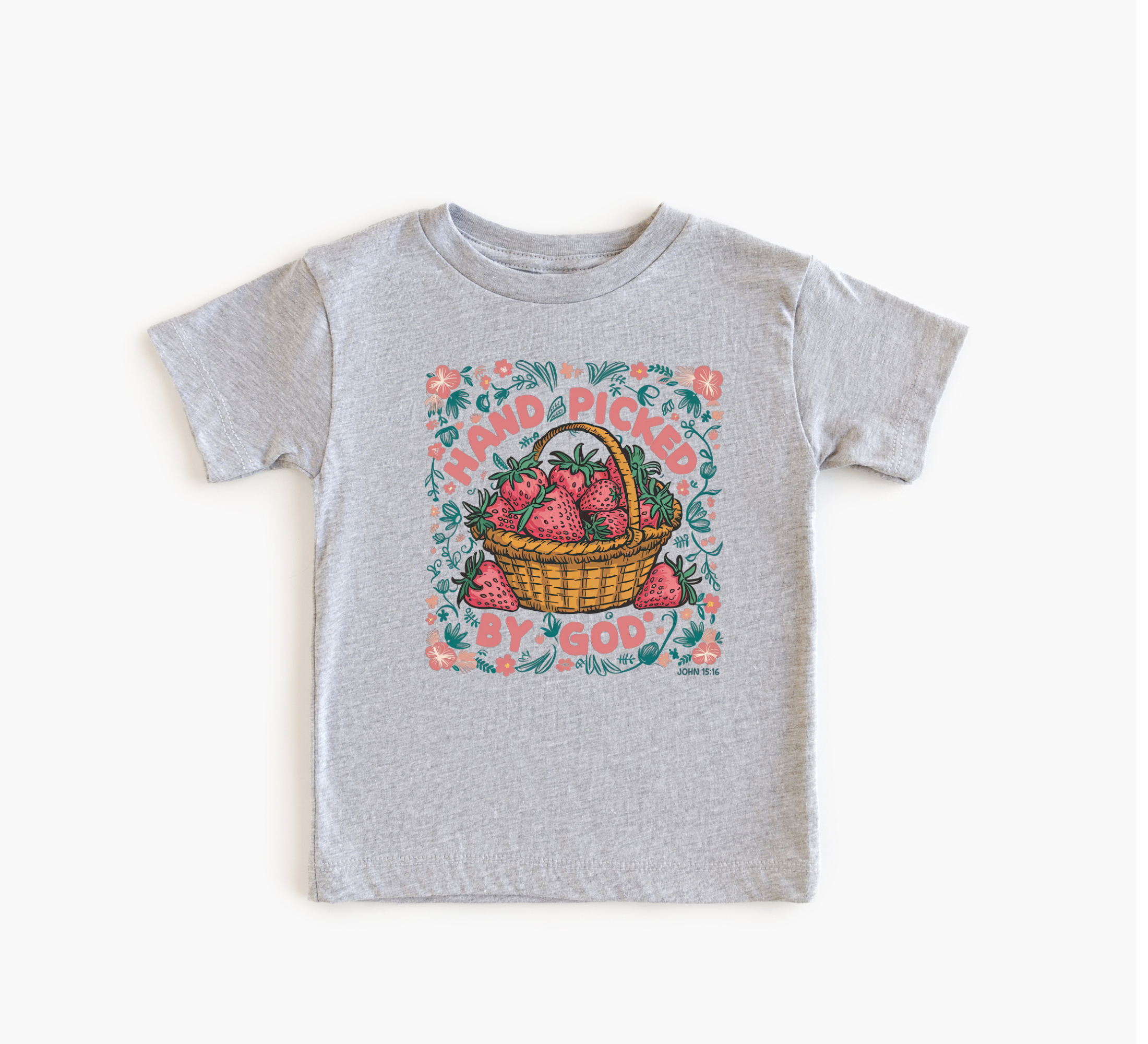 toddler girl christian shirt.  Hand picked by God kids spring tshirt.