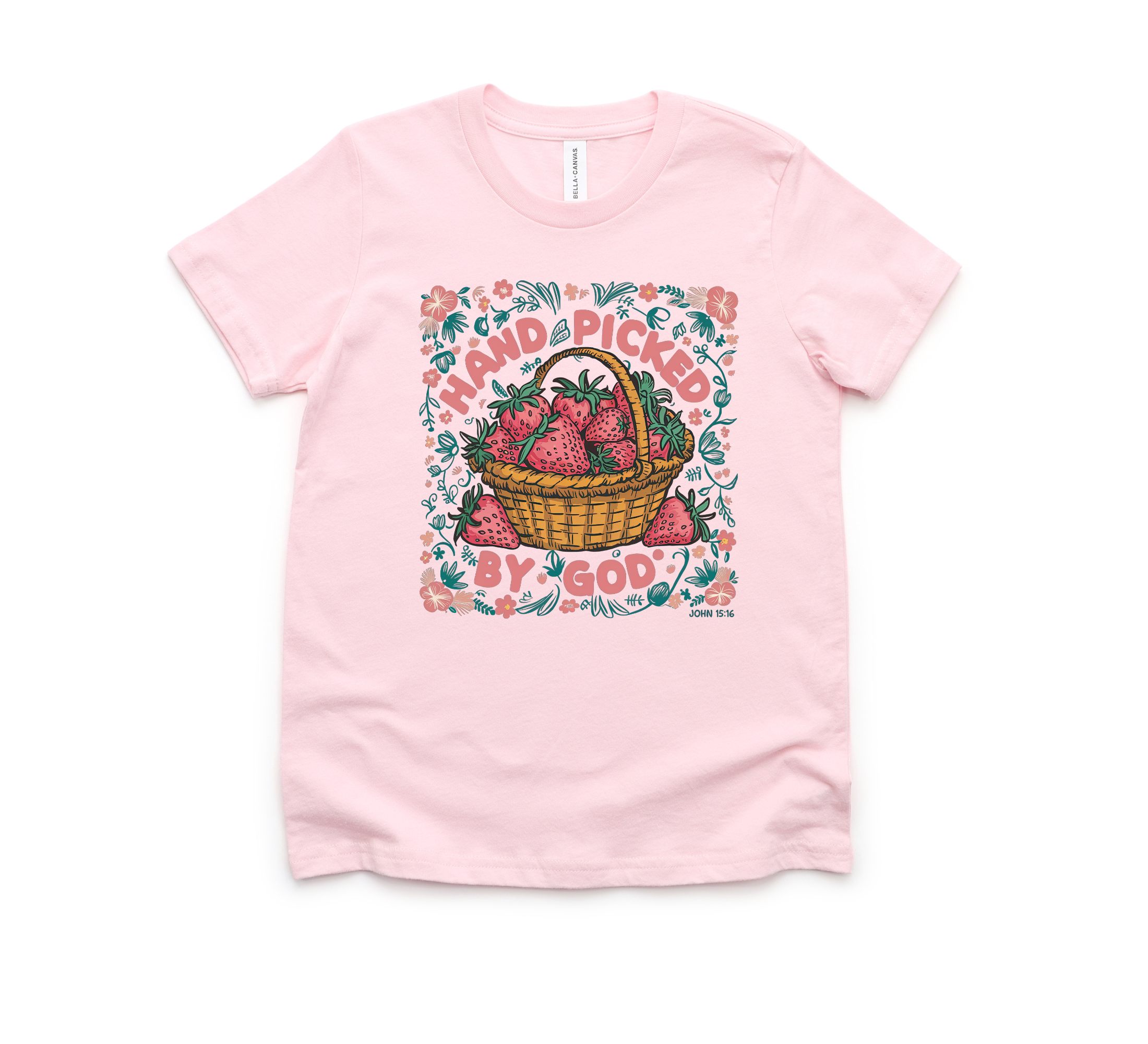 toddler girl christian shirt.  Hand picked by God kids spring tshirt.