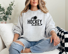 hockey mom sweatshirt in ash