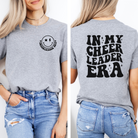 in my cheerleader era tshirt in gray.