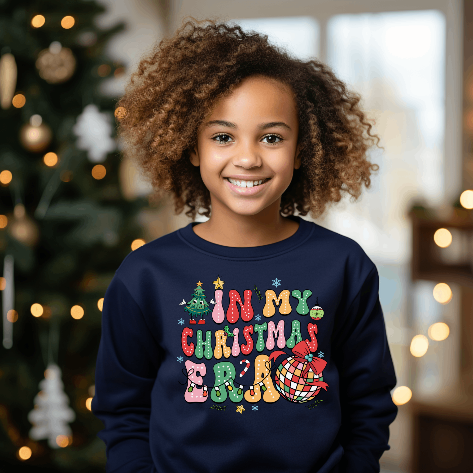 In my Christmas era Taylor Swift inspired holiday sweatshirt for kids and toddler aged children.