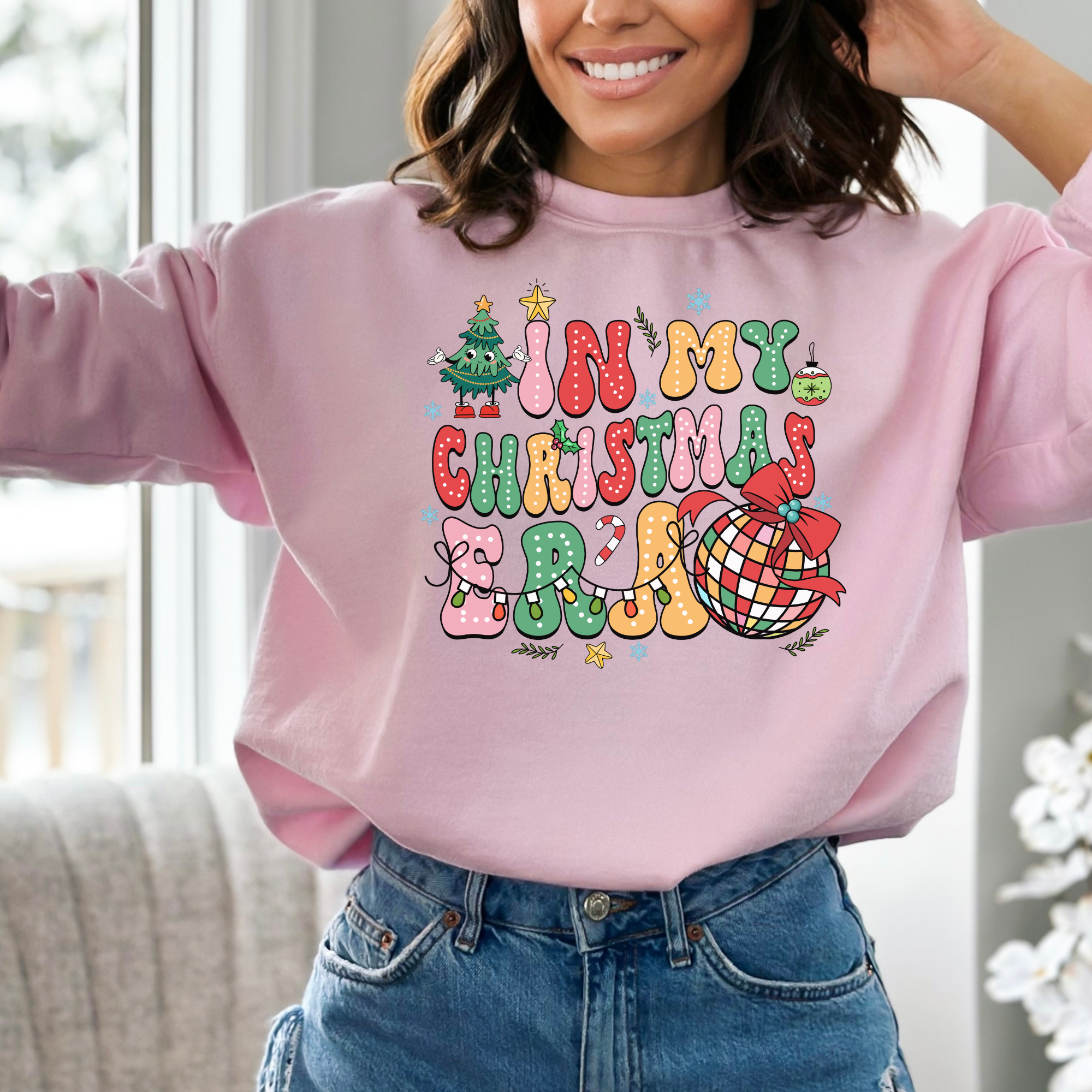 In my Christmas era sweatshirt for women. Taylor Swift inspired holiday sweater.