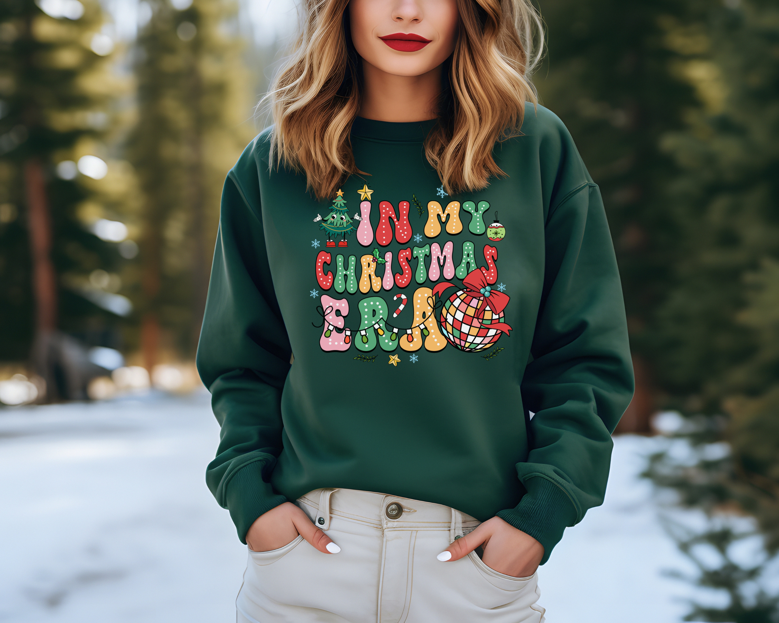 In my Christmas era sweatshirt for women. Taylor Swift inspired holiday sweater.