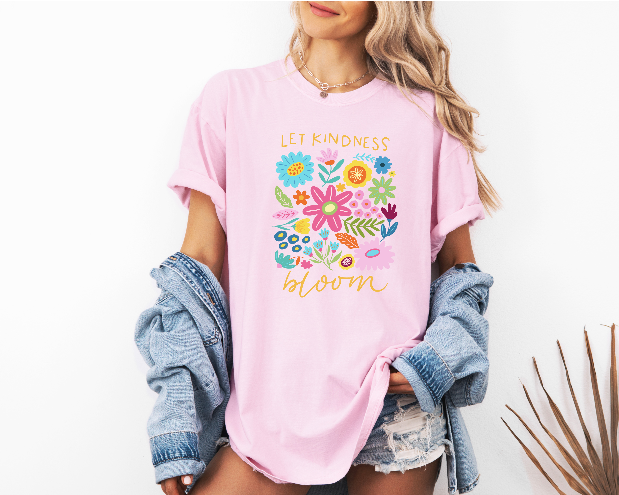 Let kindness bloom womens graphic tee for spring or summer