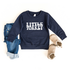 Little turkey kids thanksgiving sweatshirt for toddlers.