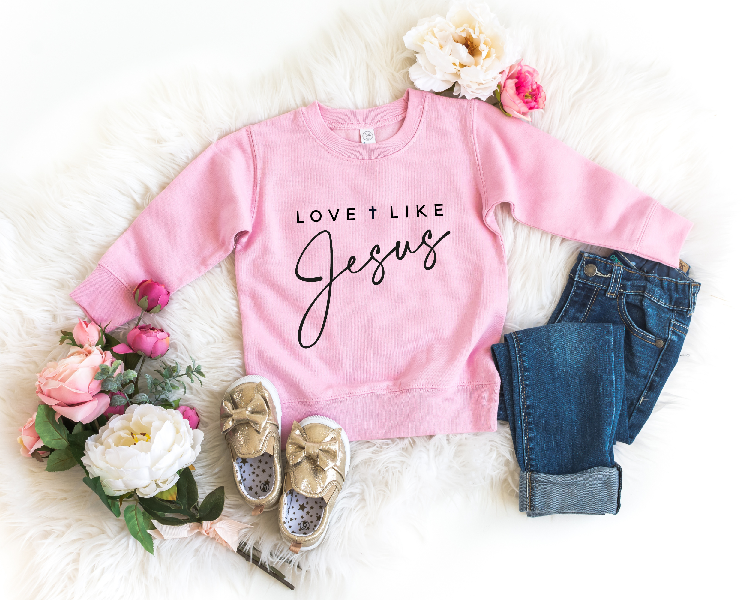 Love like jesus kids christian sweatshirt