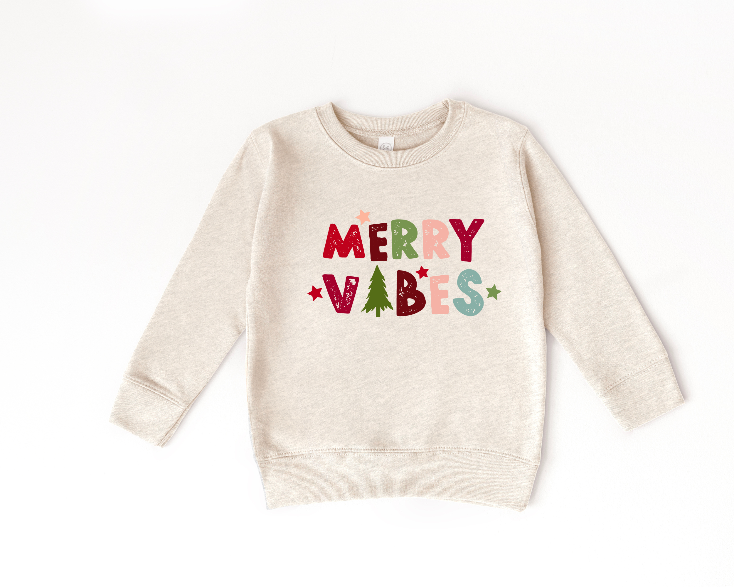 Merry vibes cute girls christmas sweatshirt