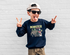 Retro inspired monster mash sweatshirt in navy