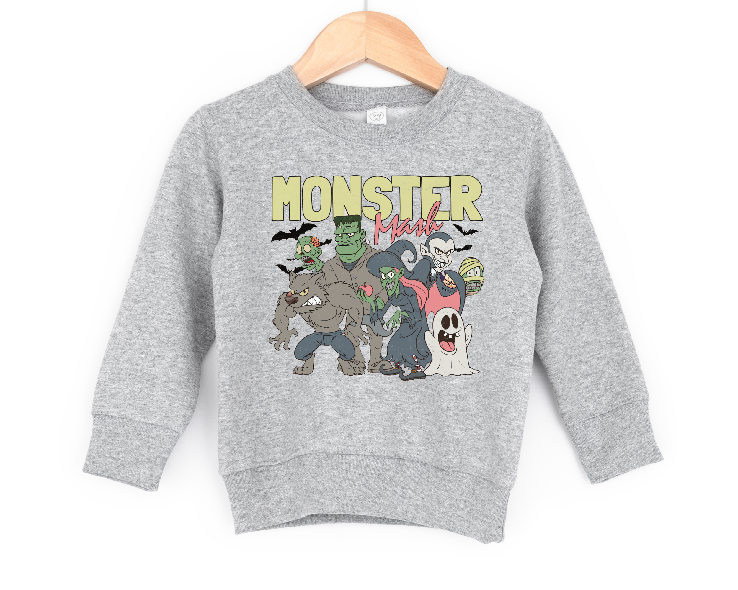 Retro inspired monster mash sweatshirt in gray