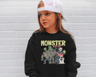 Retro inspired monster mash sweatshirt in black