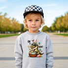 on the hunt dinosaur Easter sweatshirt for boys