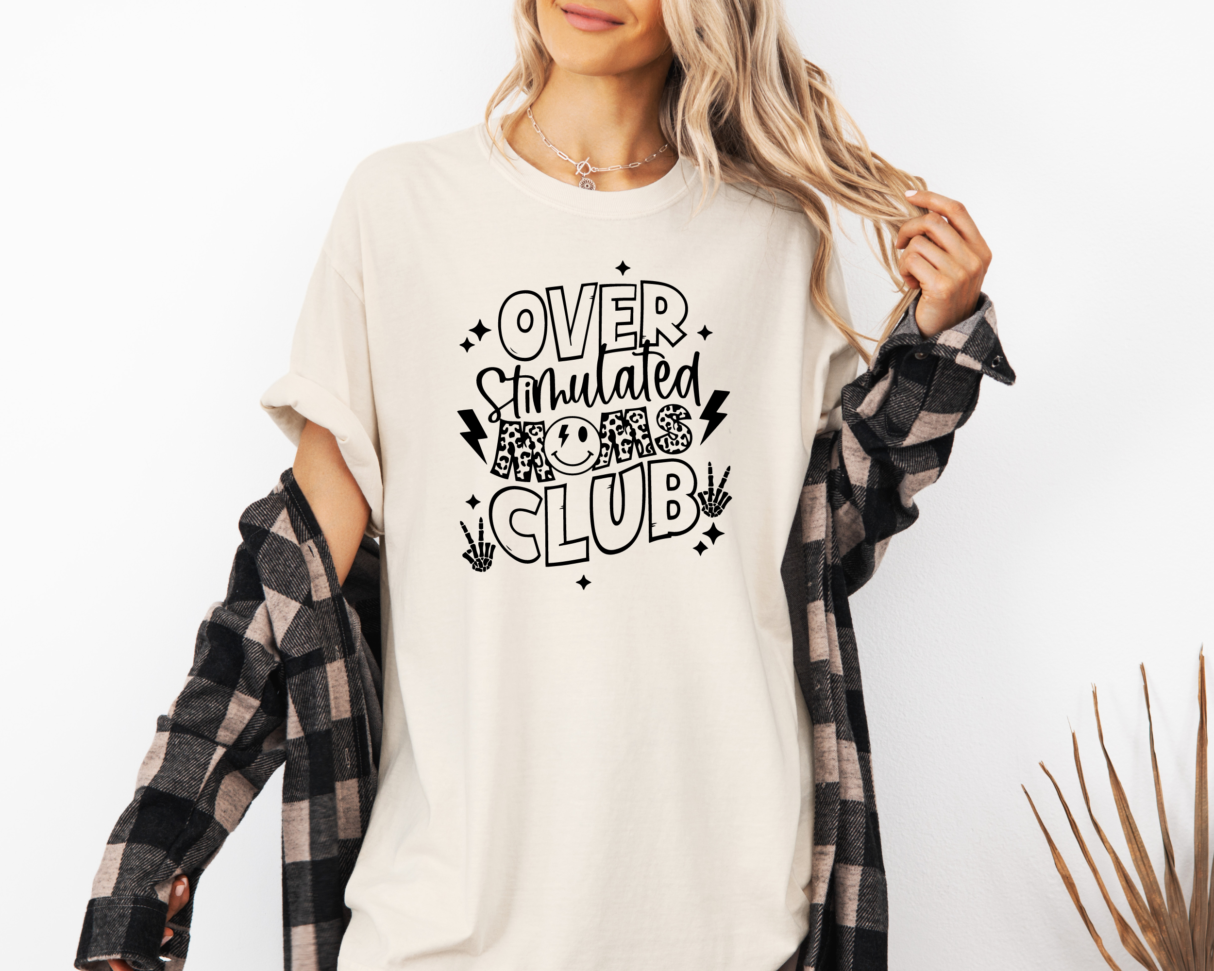 Overstimulated moms club funny graphic tees for mom