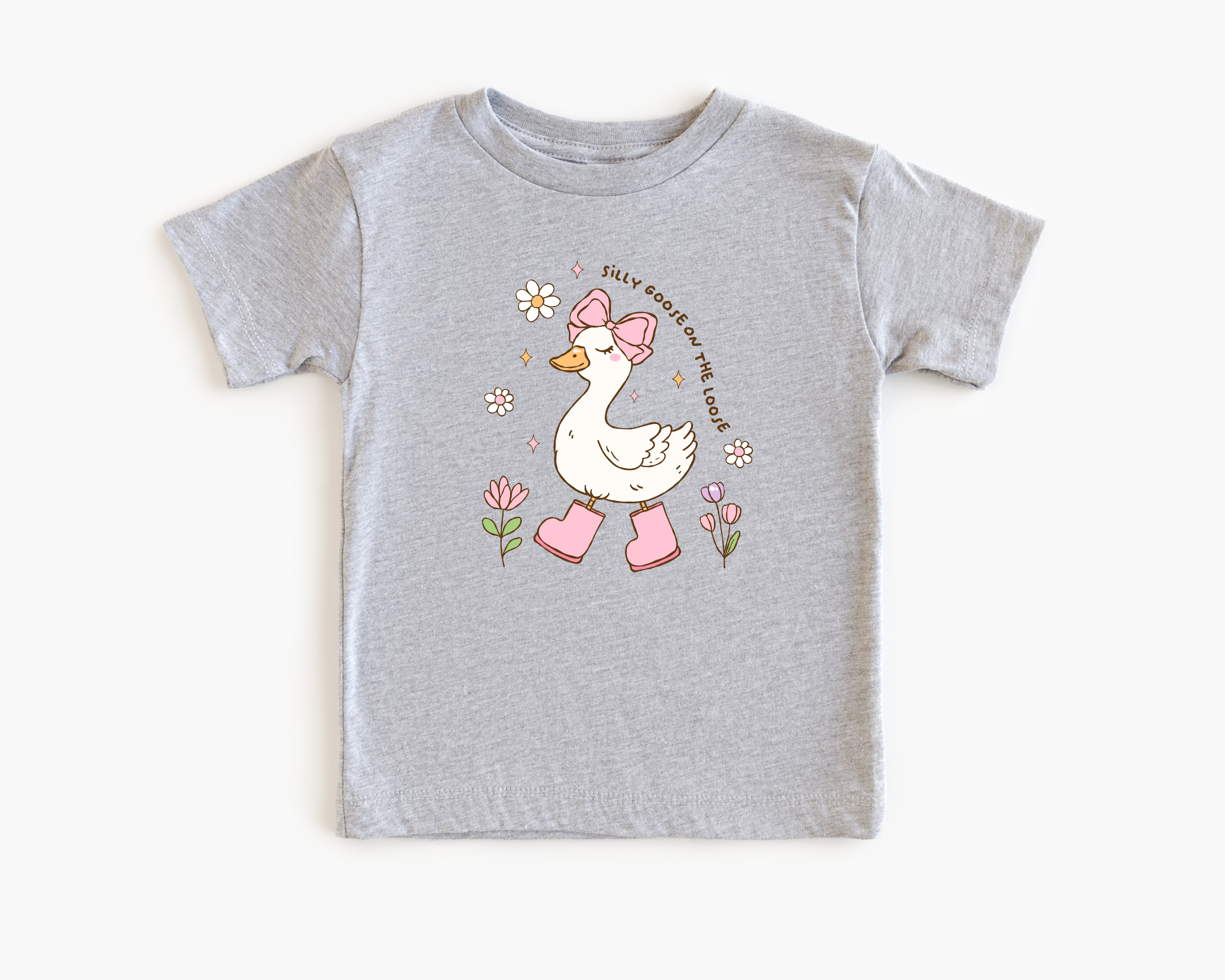 Silly goose is on the loose spring t-shirt for toddler girls