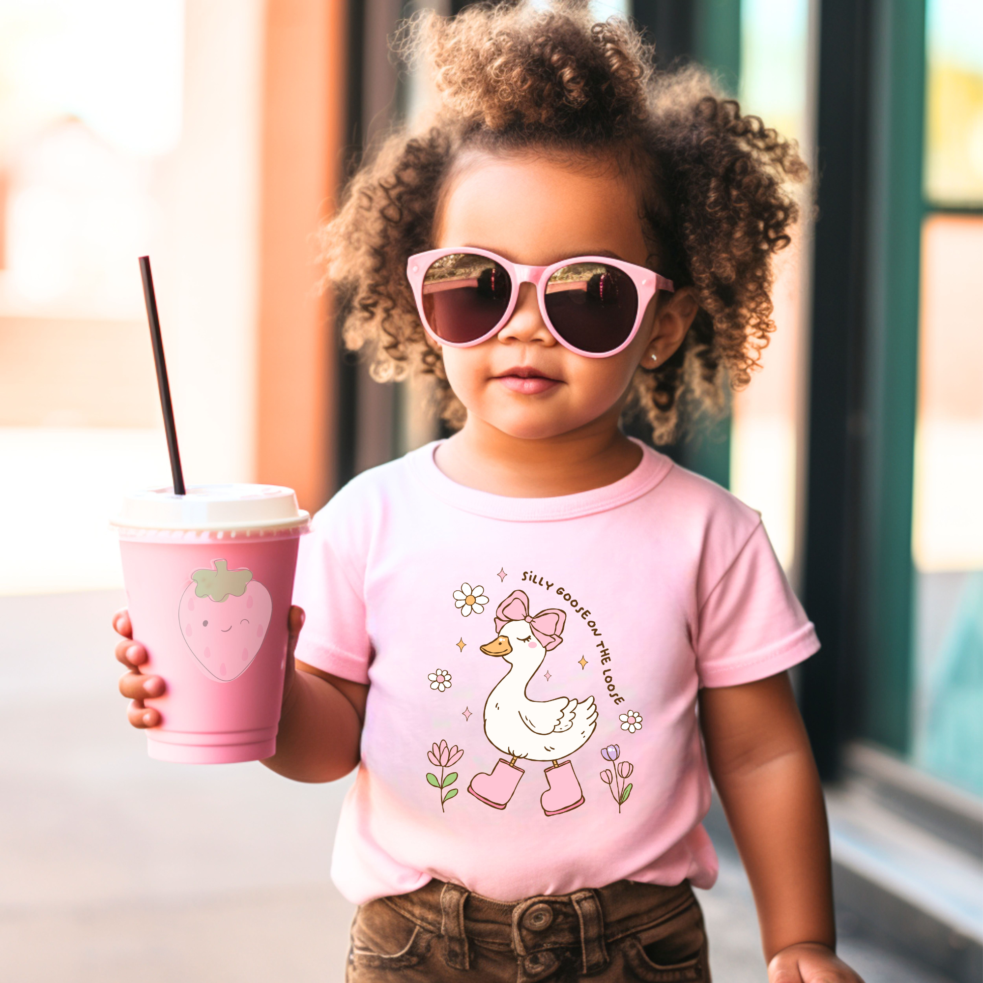 Silly goose is on the loose spring t-shirt for toddler girls