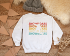 kids snowboarding sweatshirt in white