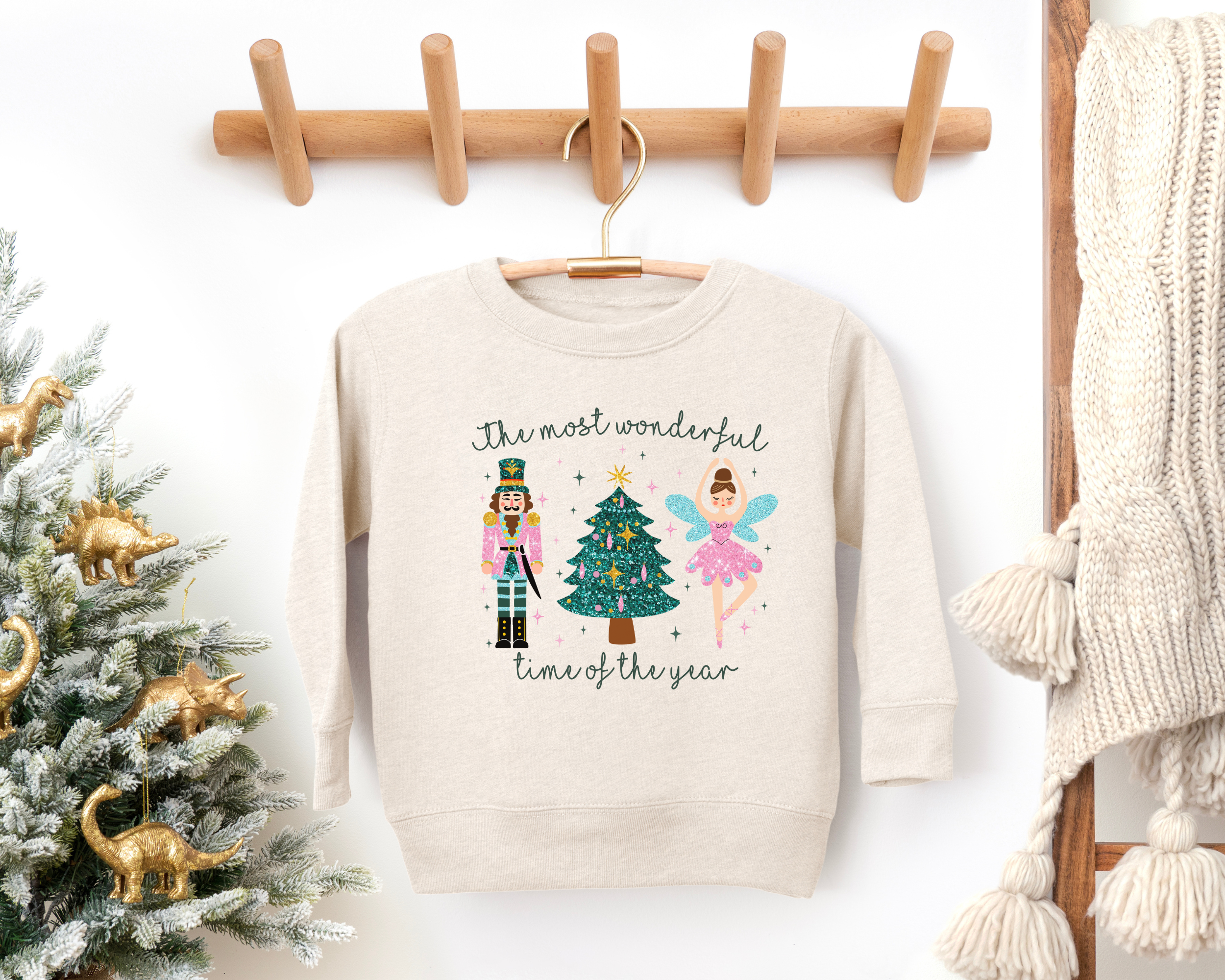 Sugar plum fairy nutcracker inspired christmas sweatshirts for kids and toddlers.